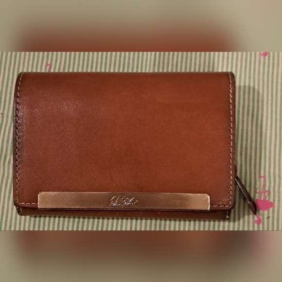 Vintage Distressed Patricia Nash Brown Tool Leather Trifold Boho Western Wallet - Picture 1 of 15